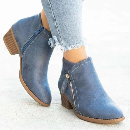 Women's Ankle Boots Side Zipper Closure