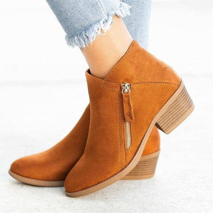 Women's Ankle Boots Side Zipper Closure