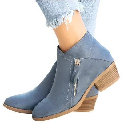 Women's Ankle Boots Side Zipper Closure - Vonnera