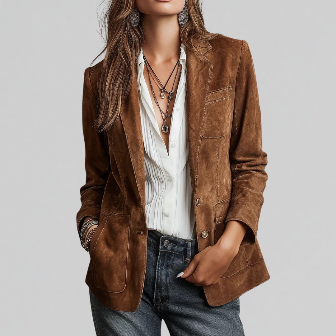 Women's Tailored Blazer Notch Lapel Wool - Vonnera