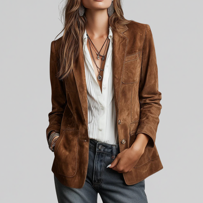 Women's Tailored Blazer Notch Lapel Wool - Vonnera