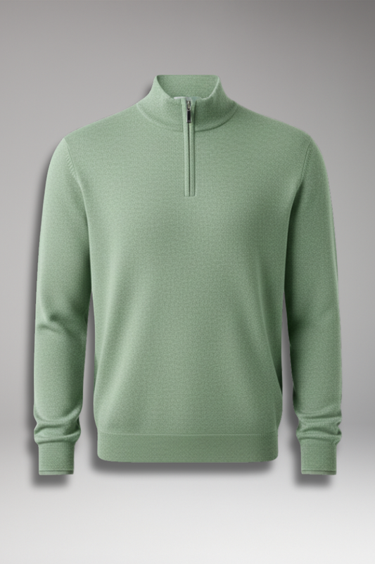 Men's Zipper Collar Pullover Sweater - Vonnera