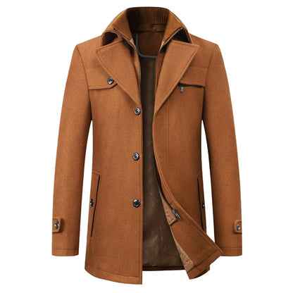 Elegant Double Collar Wool Coat - Vonnera