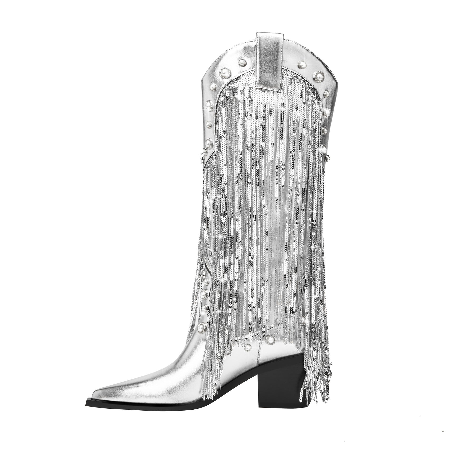 Women's Fringe Cowboy Boots Knee High - Vonnera