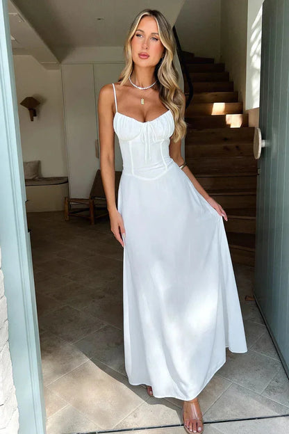 Women's Flowy Maxi Dress Adjustable Straps