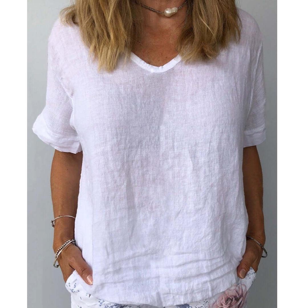 Women's Relaxed Fit Short Sleeve Blouse - VibreMode
