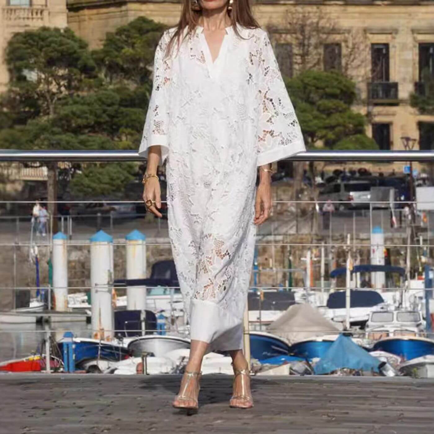 Image of Jane | Women's Long Sleeve Lace Midi Dress