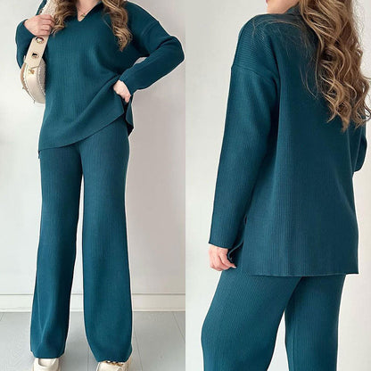 Image of Janine | Women's Wide Leg Two-Piece Set