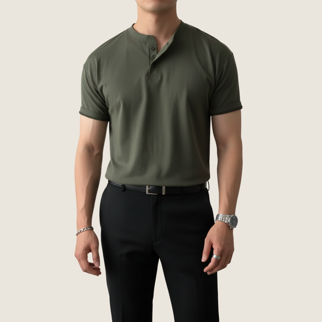 Jaxon Men's Short Sleeve Henley Shirt - Vonnera
