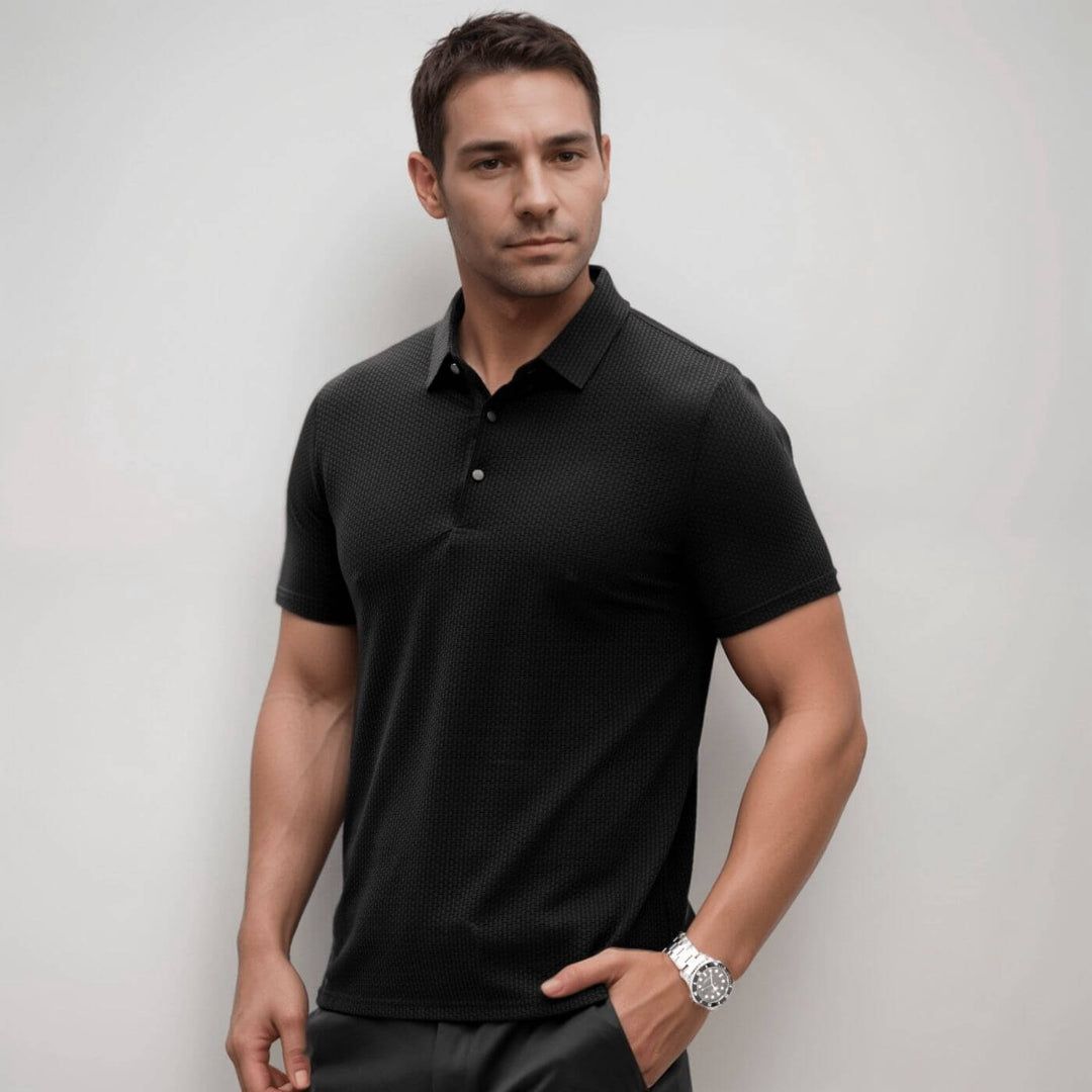 Men's Textured Polo Shirt Short Sleeve - Vonnera