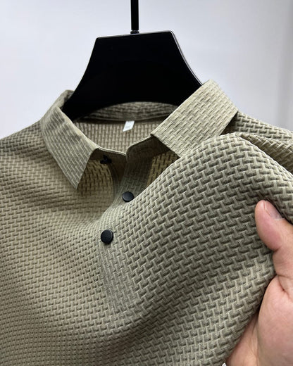 Image of Jaxon | Men's Textured Short Sleeve Polo Shirt