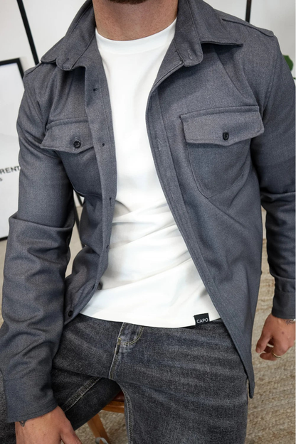 Jay | Men's Button-Down Long Sleeve Shirt Jacket - Image 1