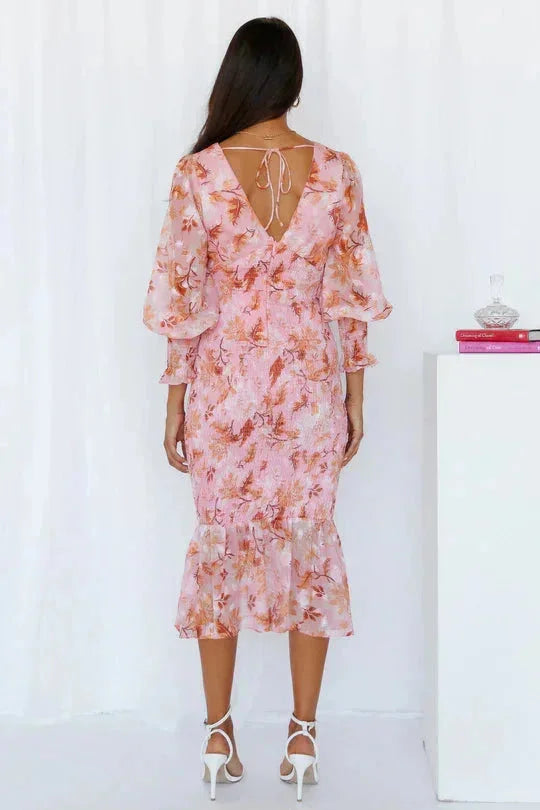 Jaylyn – Ruched Kaftan Midi Dress