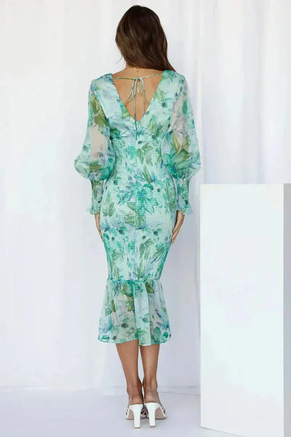Jaylyn – Ruched Kaftan Midi Dress
