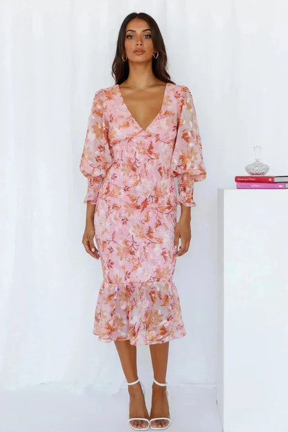 Jaylyn – Ruched Kaftan Midi Dress