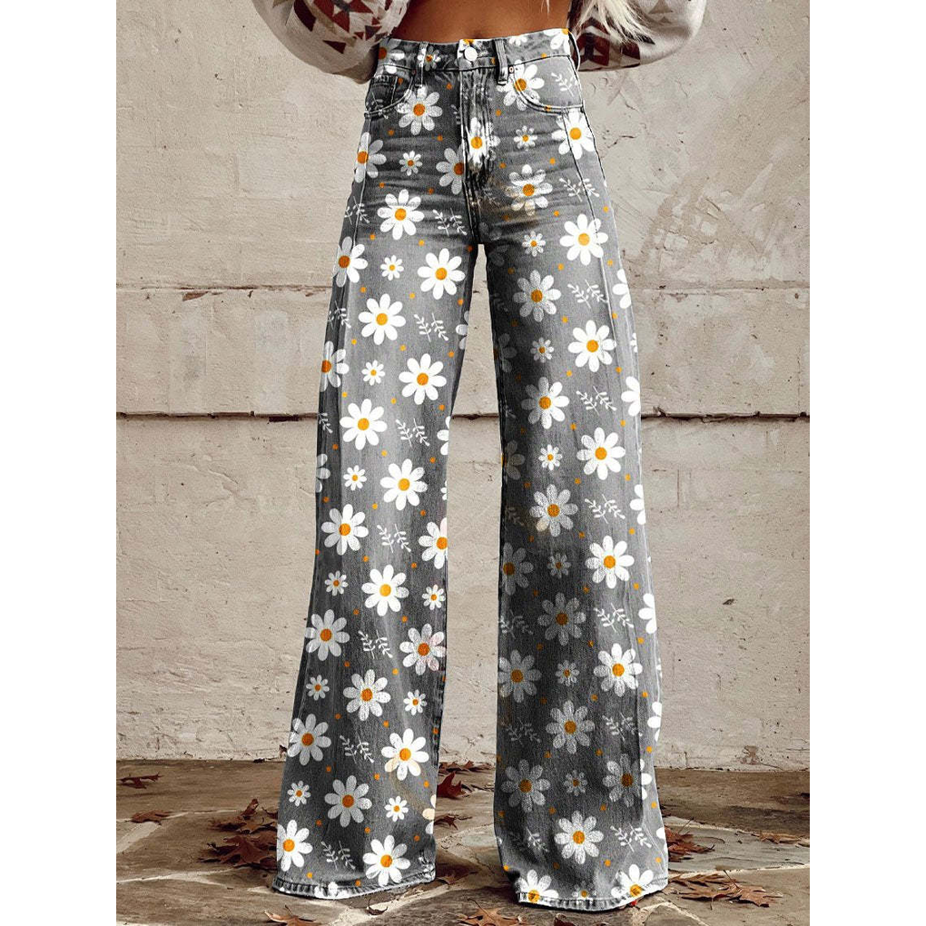 Women's Floral Print Long Pants - Vonnera