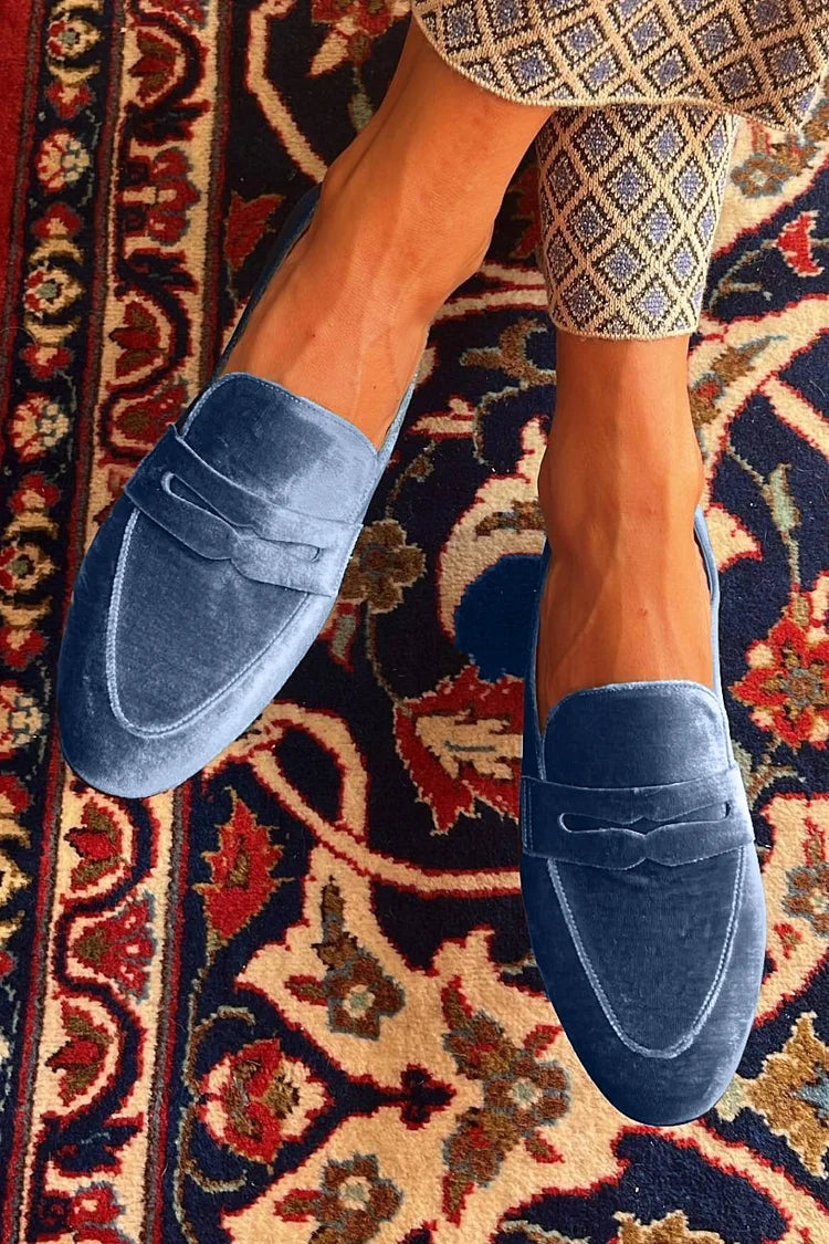 Men's Velvet Slip-On Loafers - Vonnera