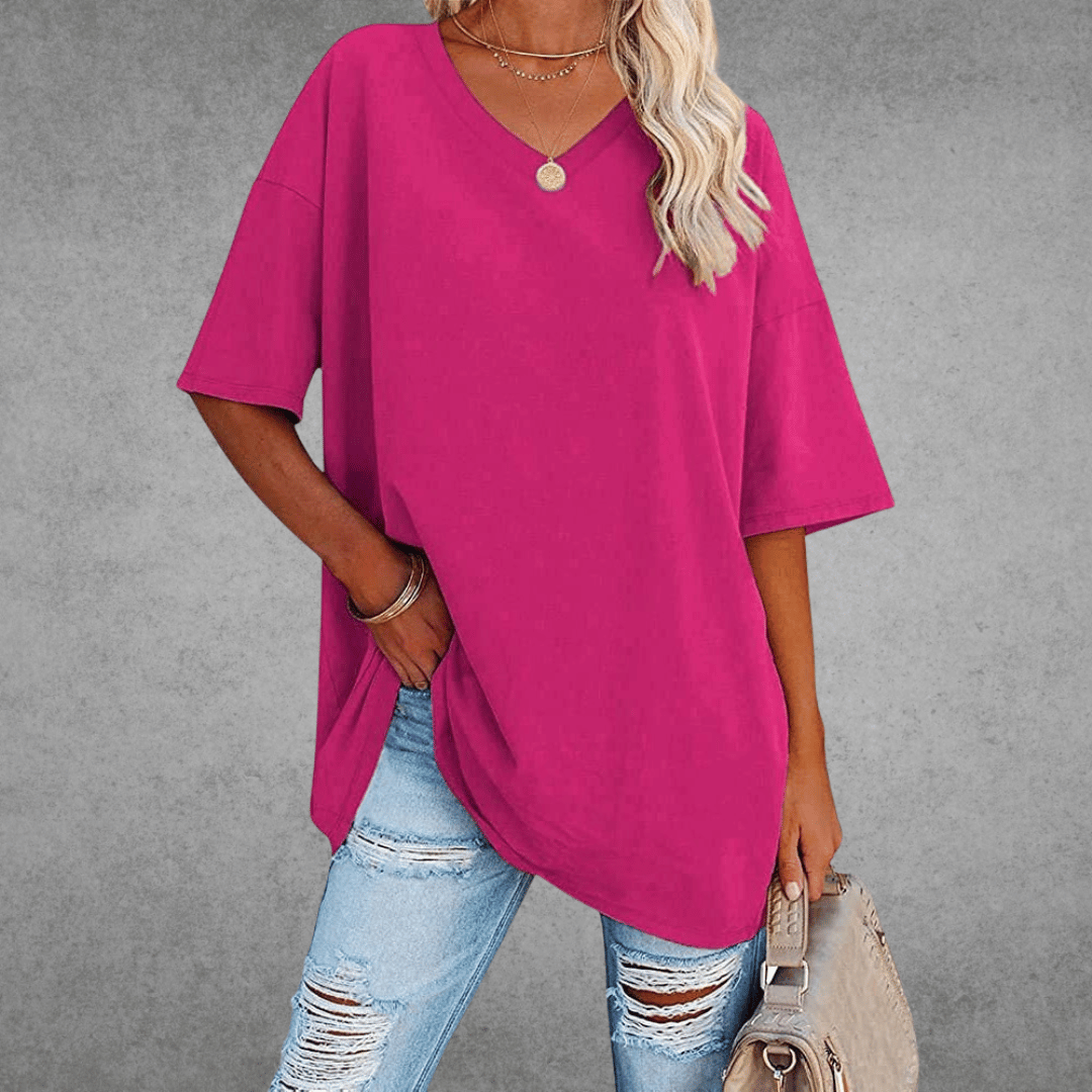 Image of Jessica | Women's Oversized V-Neck T-Shirt