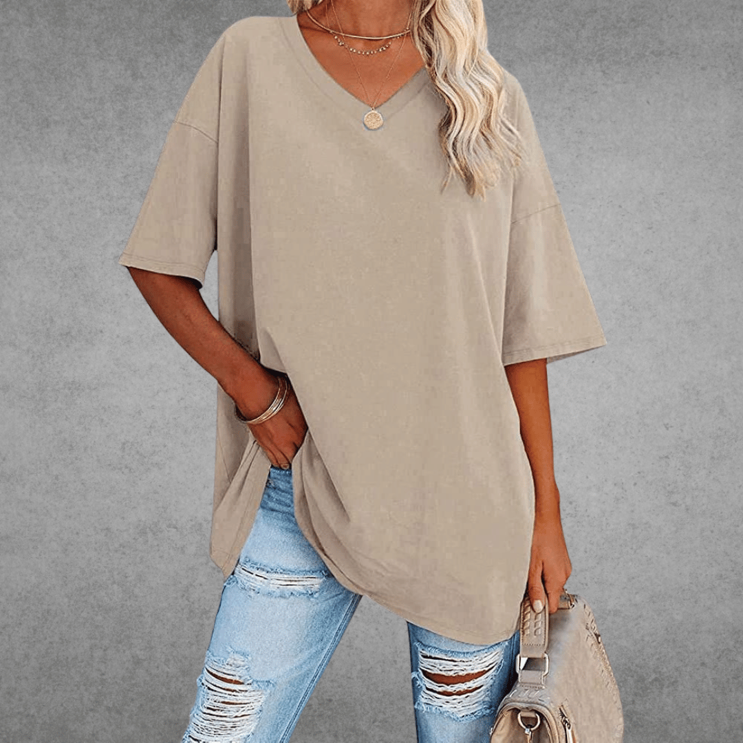 Image of Jessica | Women's Oversized V-Neck T-Shirt