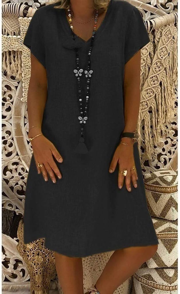 Women's V-Neck A-Line Mini Dress