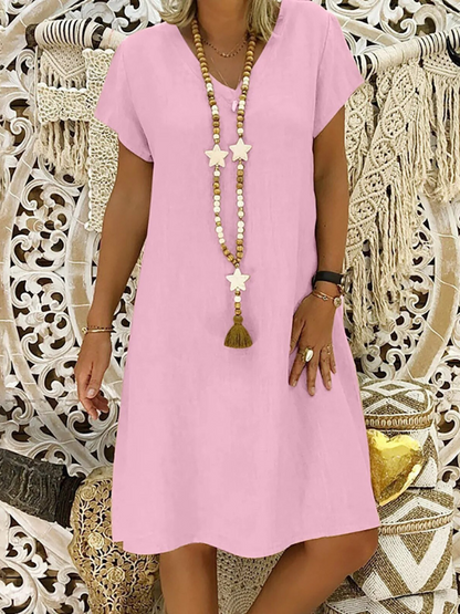 Women's V-Neck A-Line Mini Dress