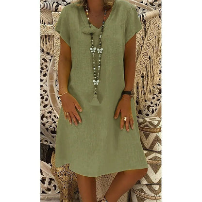 Women's V-Neck A-Line Mini Dress