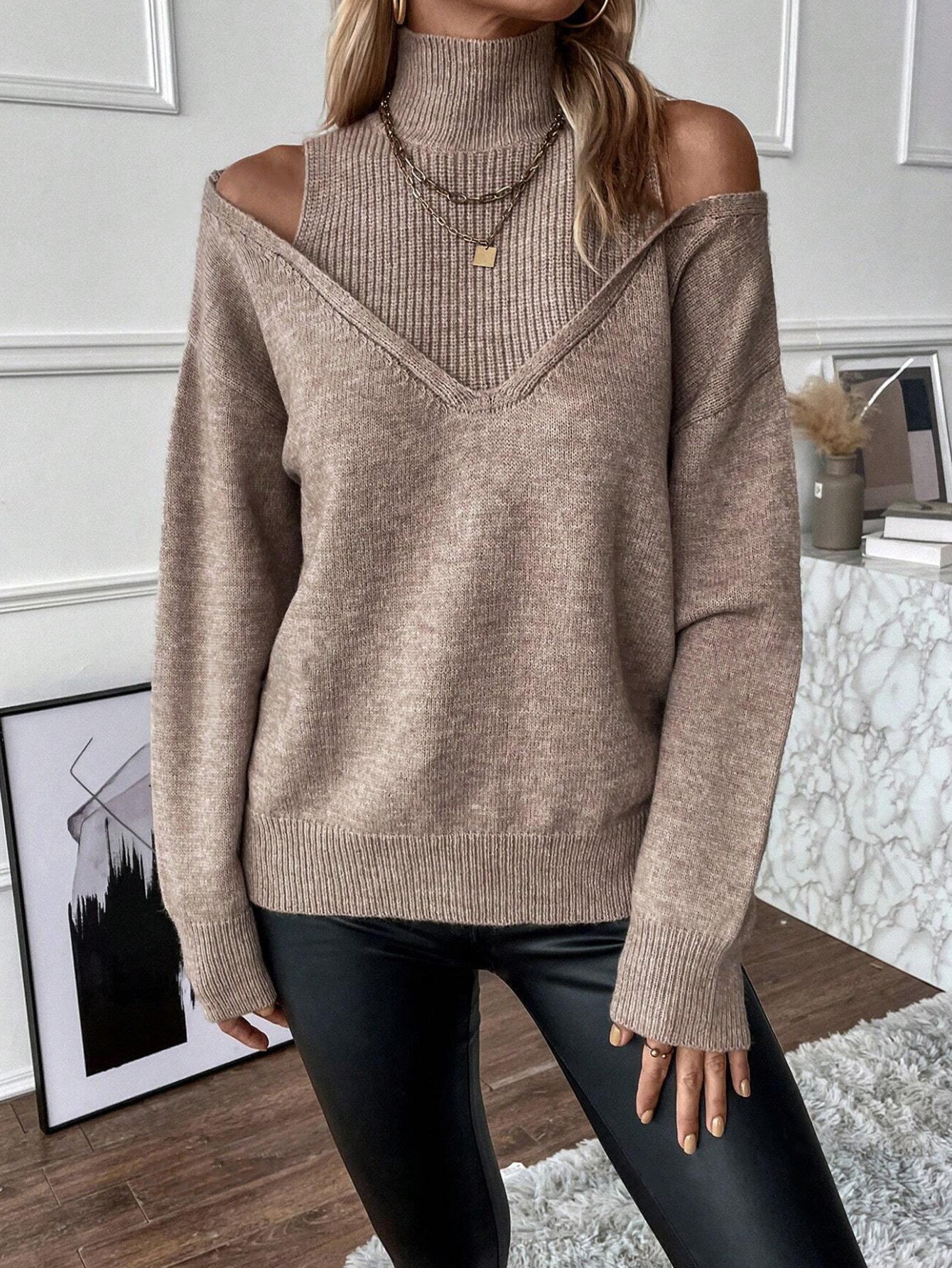Image of Joanna | Women's Cold Shoulder Long Sleeve Sweater