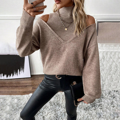 Women's Long Sleeve Cold Shoulder Sweater - Vonnera