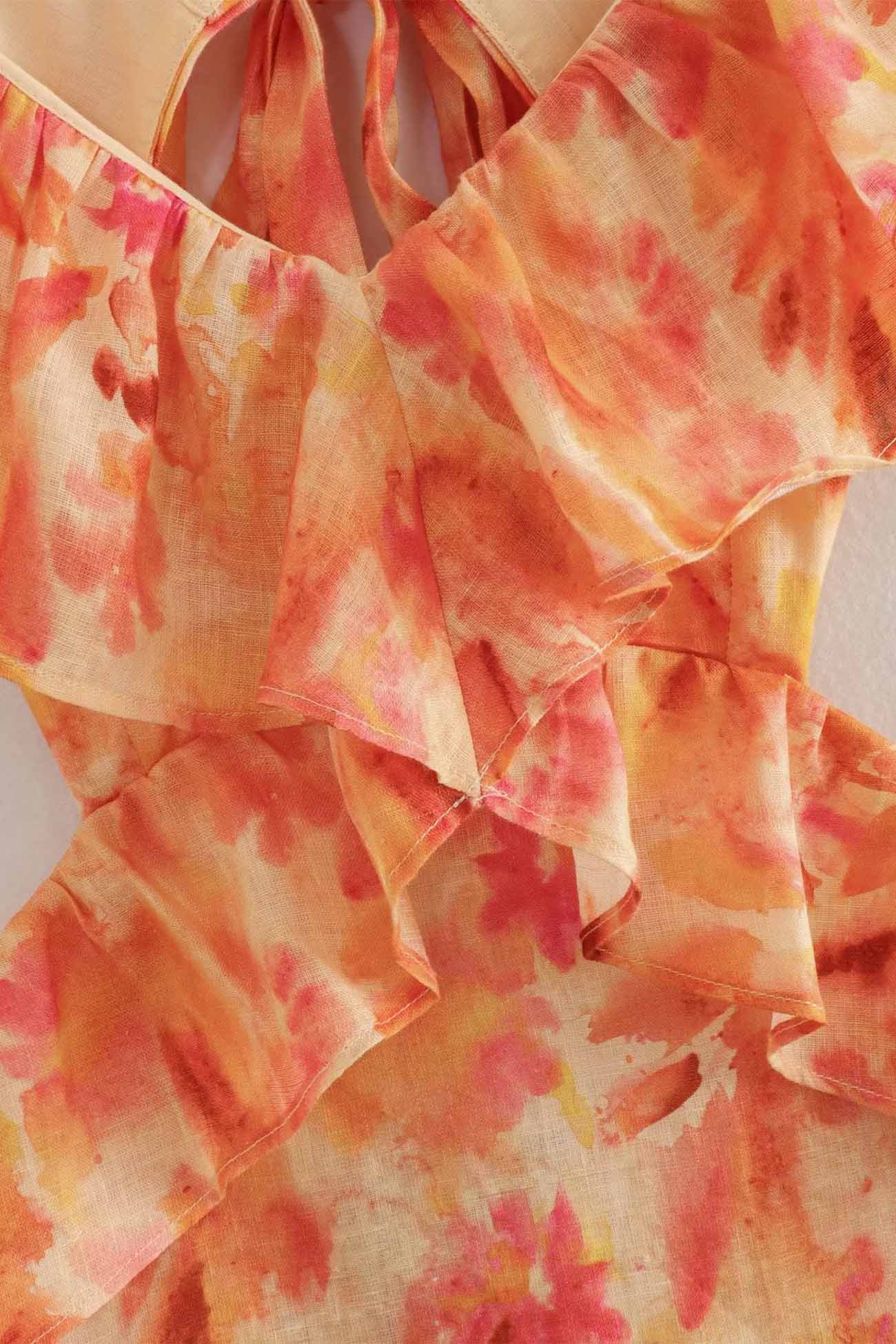 Image of Jocelyn | Women's Ruffle Cutout Maxi Dress