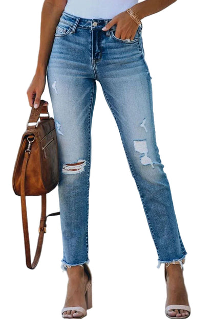Women's Distressed Skinny Jeans - Vonnera