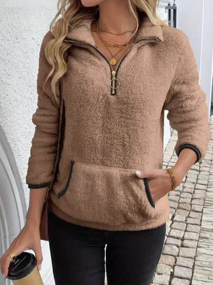 Women's Half Zip Fleece Sweater - Vonnera