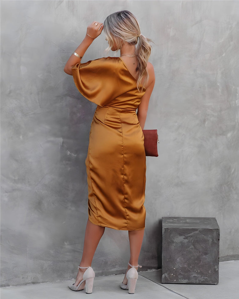 Women's One Shoulder Midi Dress