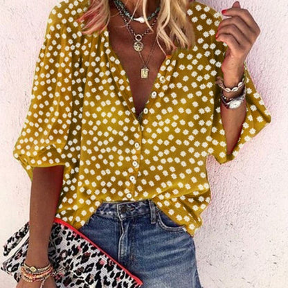Image of Joy | Women's Button-Down Floral Blouse