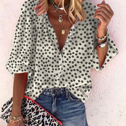 Image of Joy | Women's Button-Down Floral Blouse