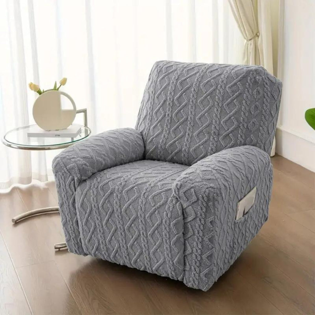 Winter Plush Recliner Sofa Cover Soft Non-Slip
