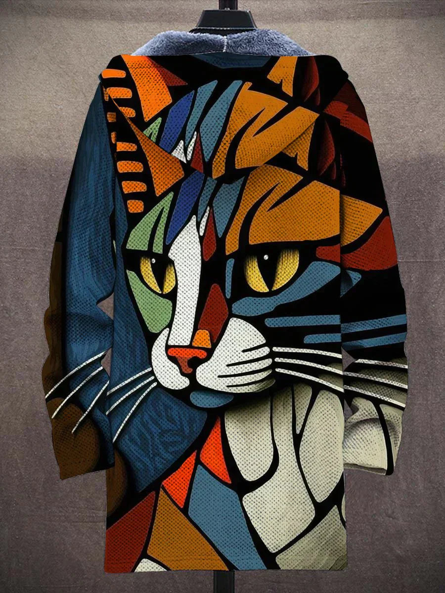 Women's Casual Jacket Cat Pattern Lightweight