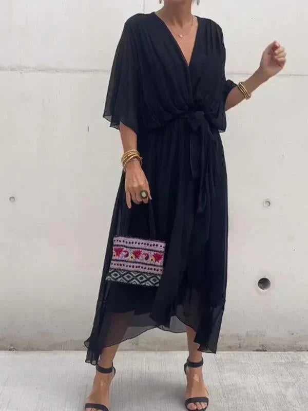Women's Silk V-Neck Dress