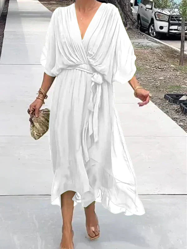 Women's Silk V-Neck Dress