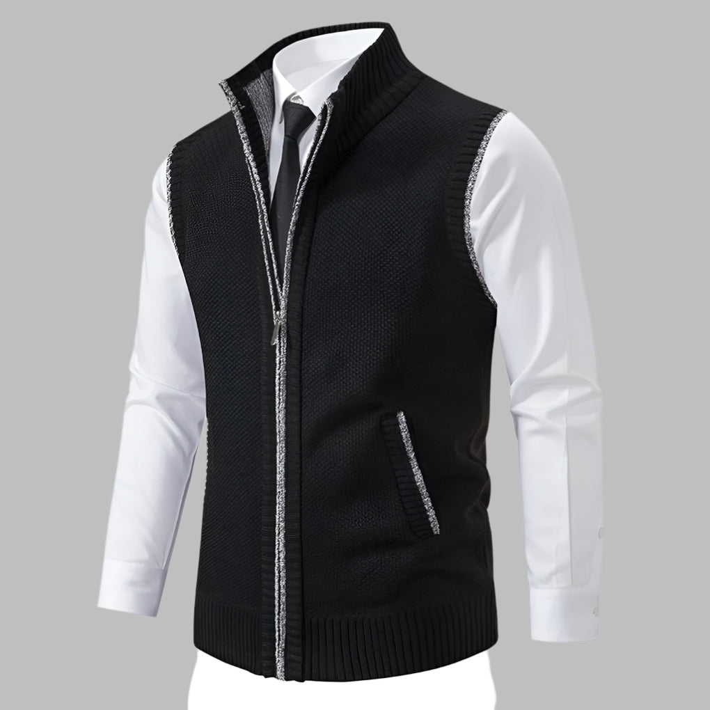 Men's Sweater Vest Full-Zip Knit