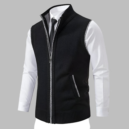Men's Sweater Vest Full-Zip Knit