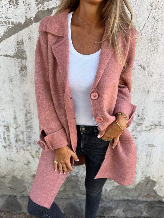 Women's wool coat with lapels - Vonnera