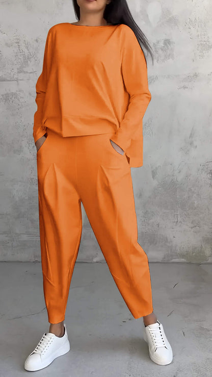 Women's 2 Piece Long Sleeve Lounge Set And Pants
