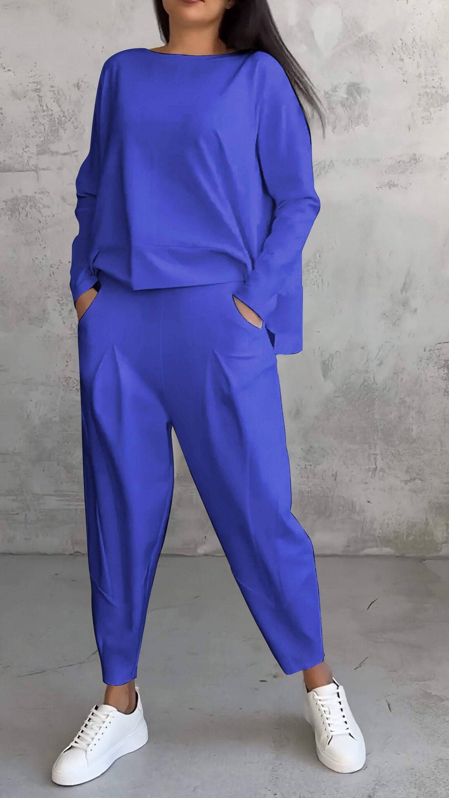 Women's 2 Piece Long Sleeve Lounge Set And Pants