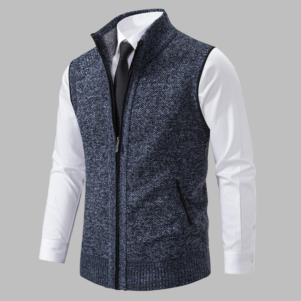 Men's Knitted Zip Up Vest - Vonnera
