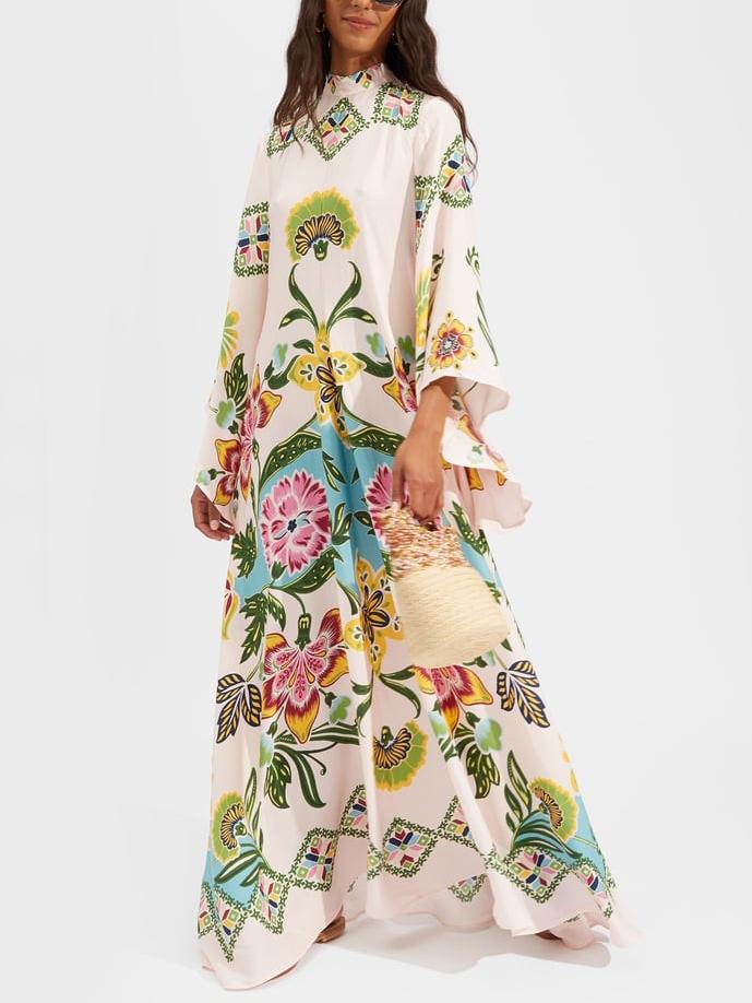 Jillian Women's Floral Long Sleeve Maxi Dress - Vonnera
