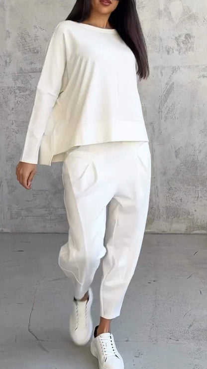 Women's 2 Piece Long Sleeve Lounge Set And Pants