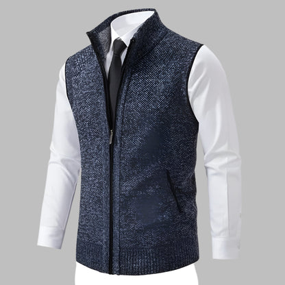 Men's Knit Sweater Vest Full-Zip - Vonnera