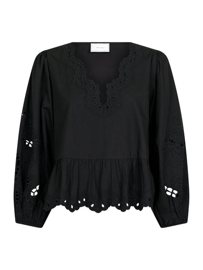 Women's Long Sleeve Peplum Blouse - Vonnera