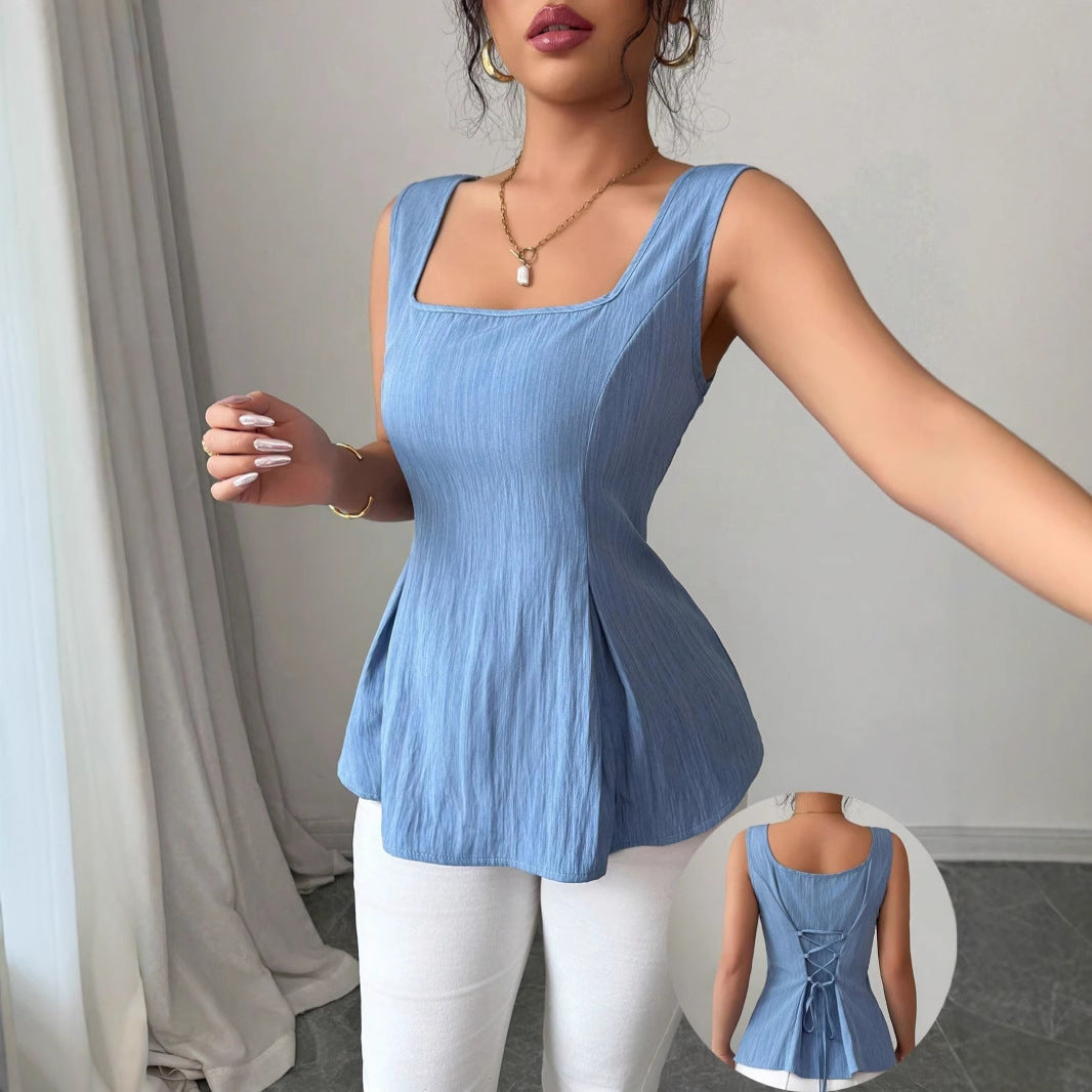 Image of Julie | Women's Peplum Sleeveless Top
