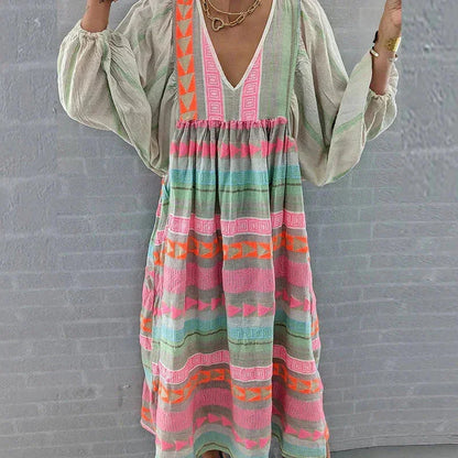 Kalei – Striped Kaftan Maxi Dress